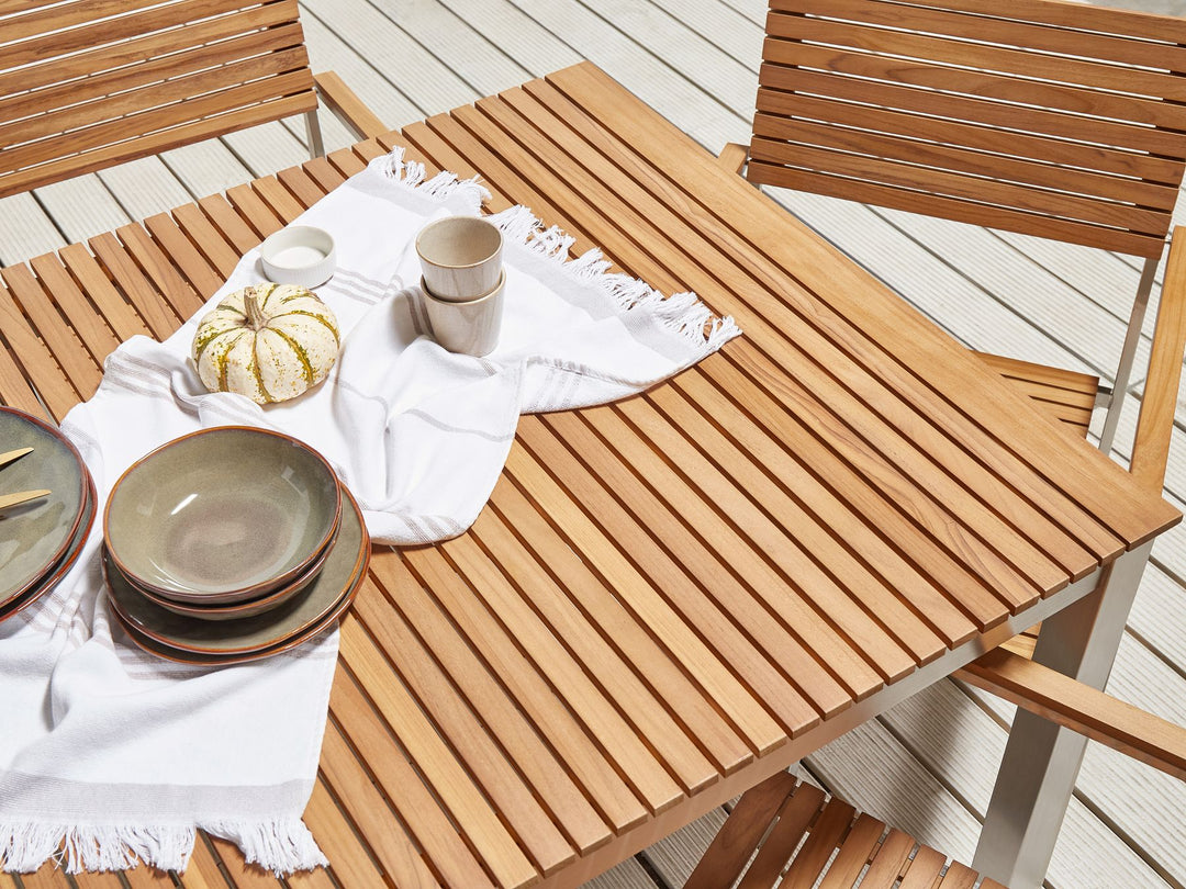 Viareggio Garden Dining Table 200 cm 90 cm FSC® Certified Teak Wood Brown