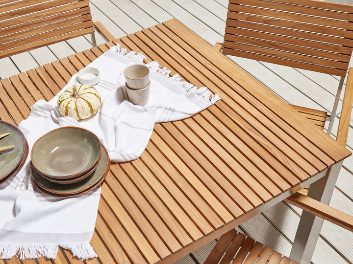 Viareggio Garden Dining Table 200 cm 90 cm FSC® Certified Teak Wood Brown