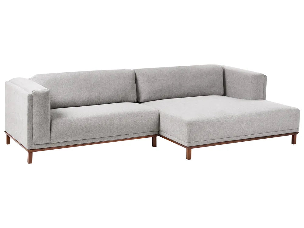 Corner Sofa 4 Seater Fabric Grey Left Hand Josanna