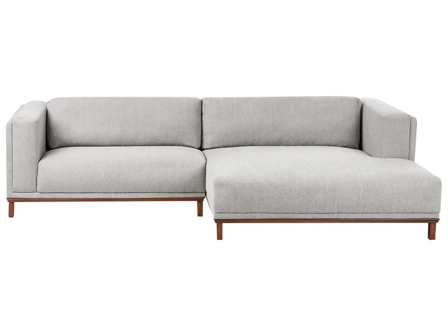 Gray sectional sofa on a white background