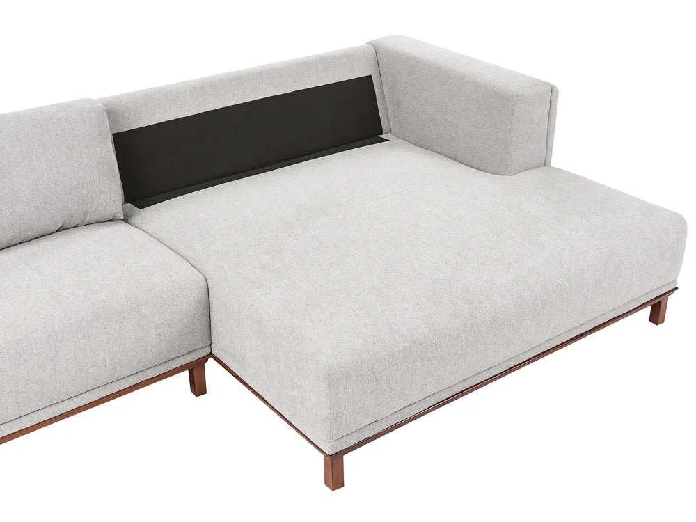 Corner Sofa 4 Seater Fabric Grey Left Hand Josanna