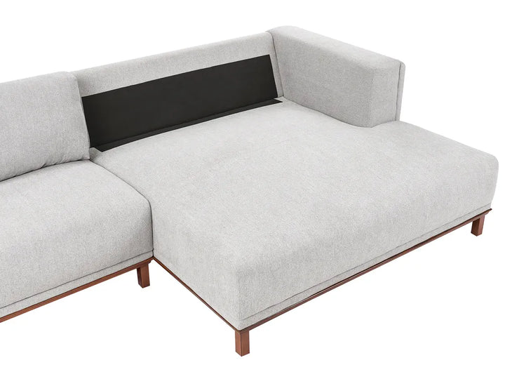 Corner Sofa 4 Seater Fabric Grey Left Hand Josanna