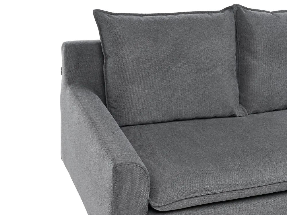 Corner Sofa 3 Seater Fabric Dark Grey Right Hand Idou