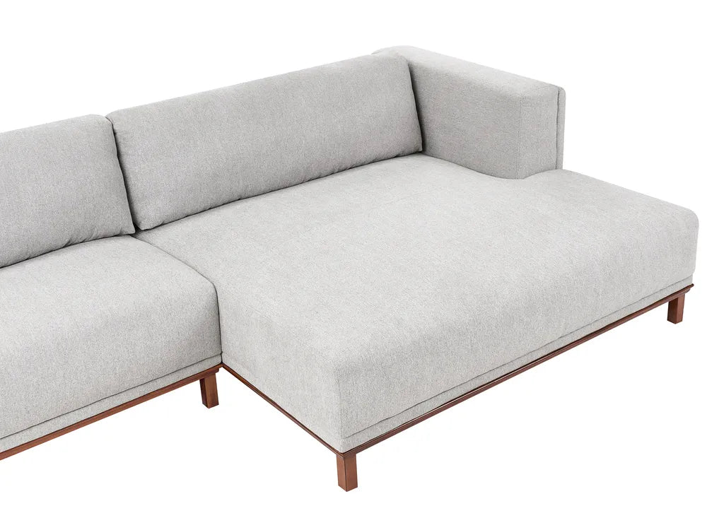 Corner Sofa 4 Seater Fabric Grey Left Hand Josanna