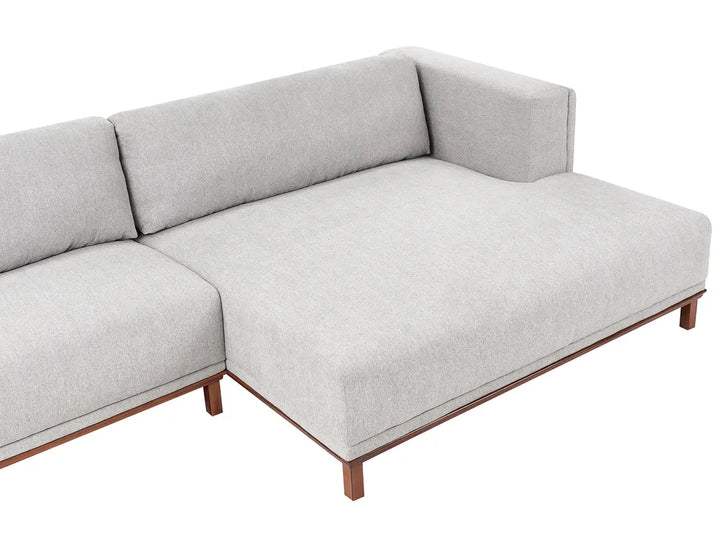 Corner Sofa 4 Seater Fabric Grey Left Hand Josanna