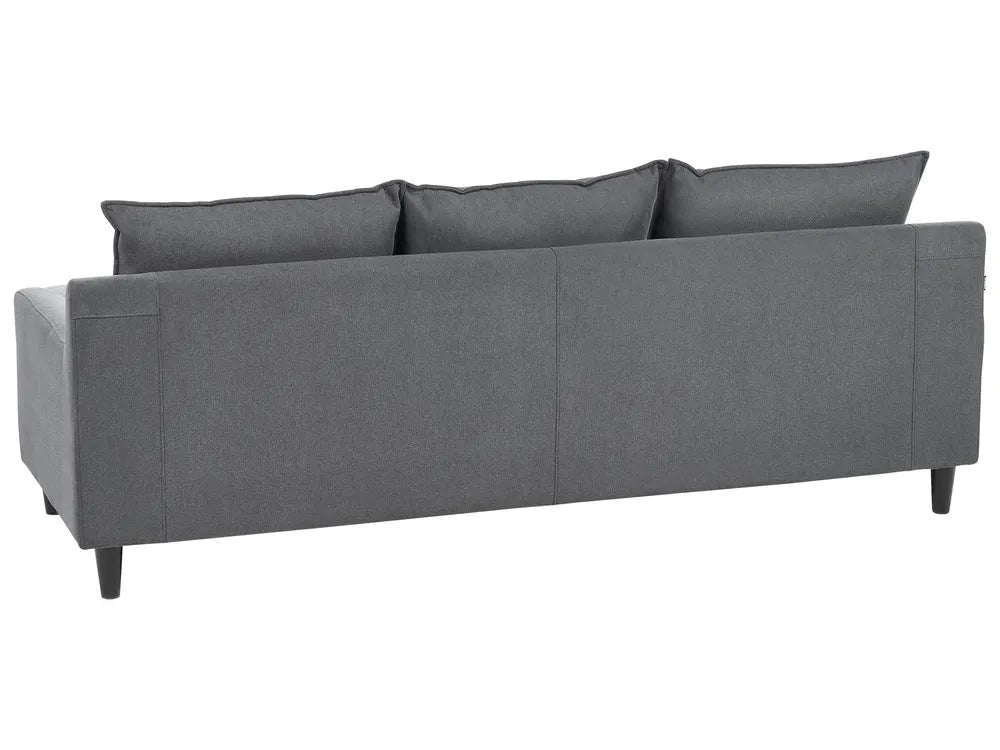 Corner Sofa 3 Seater Fabric Dark Grey Right Hand Idou