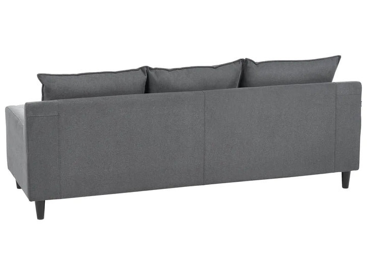 Corner Sofa 3 Seater Fabric Dark Grey Right Hand Idou