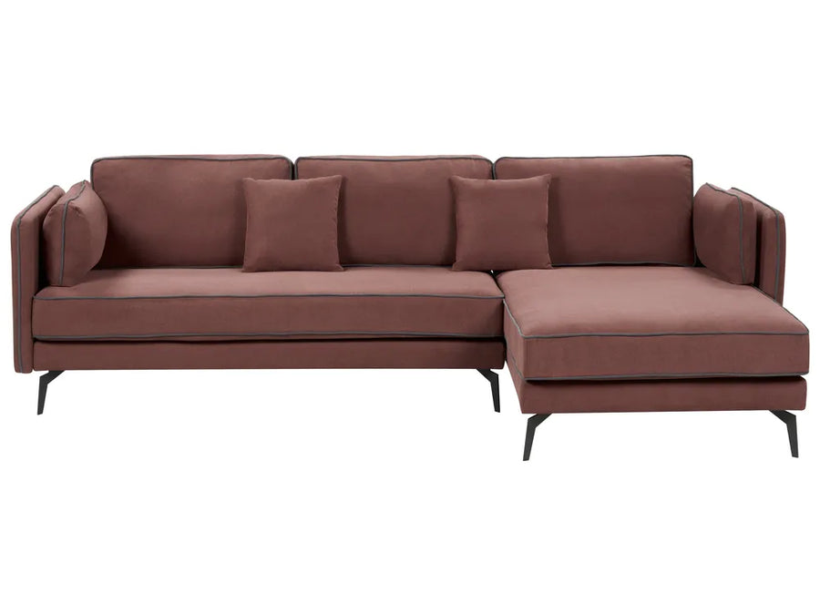 Brown sectional sofa on a white background