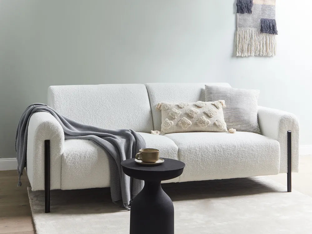 Sofa 3 Seater Boucle White Annora