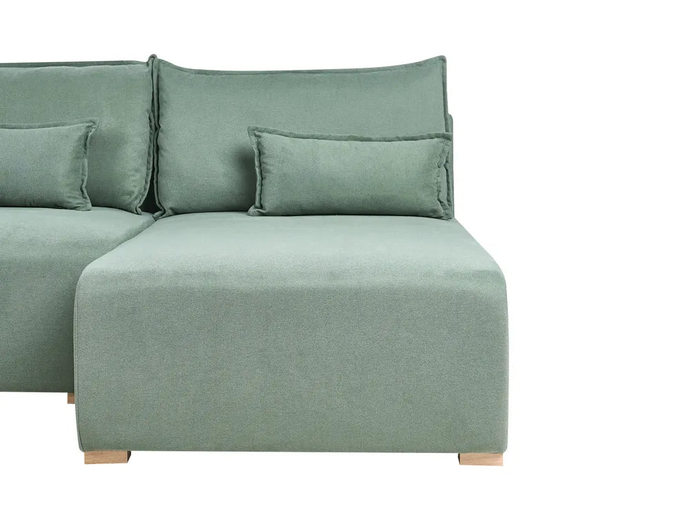 Modular Corner Sofa Fabric Light Green Left Hand Averni
