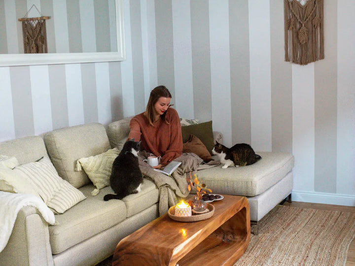 Corner Sofa 4 Seater Fabric Beige Right Hand Thremo