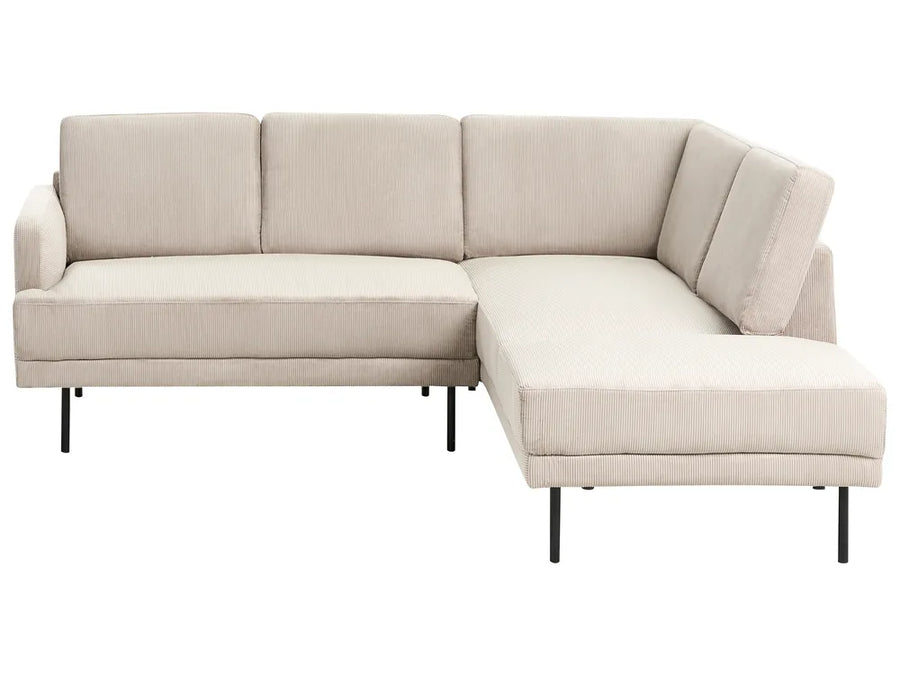 Beige sectional sofa on a white background