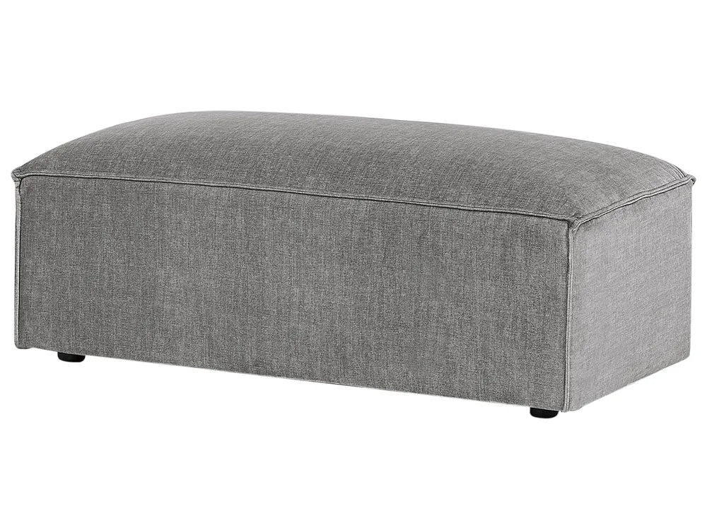 Modular Corner Sofa 2 Seater Fabric Grey with Ottoman Left Hand Bouke