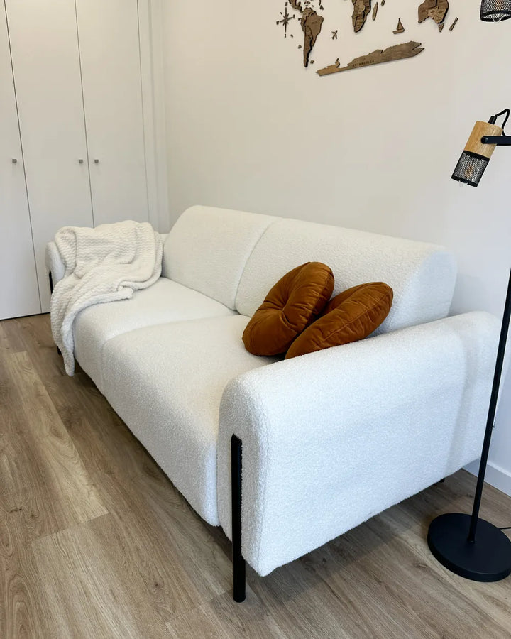 Sofa 3 Seater Boucle White Annora