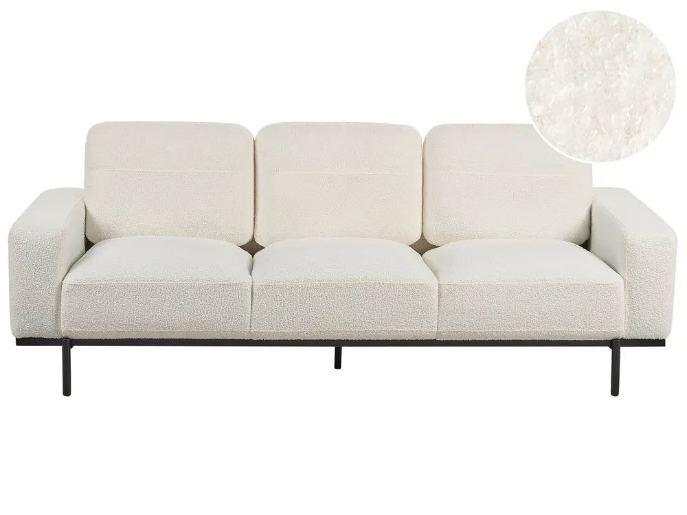 Sofa 3 Seater Boucle Off-White Jarrow