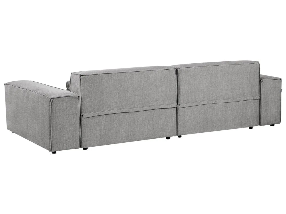 Modular Corner Sofa 2 Seater Fabric Grey with Ottoman Left Hand Bouke