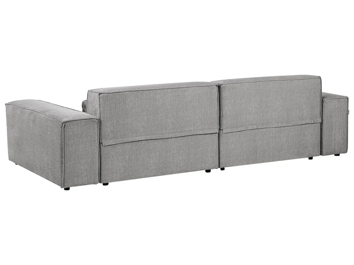 Modular Corner Sofa 2 Seater Fabric Grey with Ottoman Left Hand Bouke