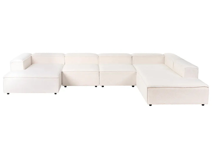Modular Corner Sofa 5 Seater Boucle Off-White Left Hand Oakham