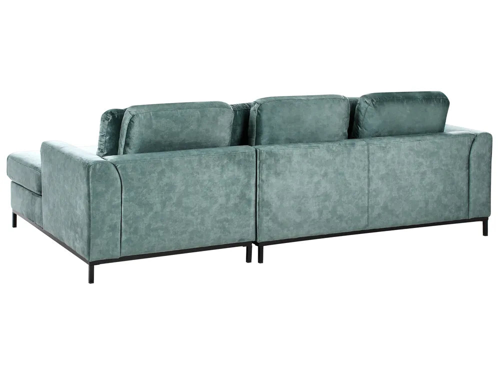 Corner Sofa 4 Seater Velvet Teal Left Hand Thremo