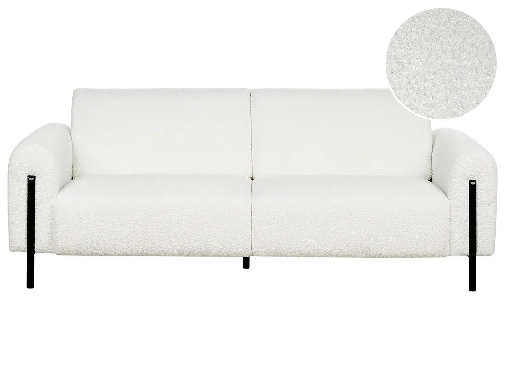Sofa 3 Seater Boucle White Annora