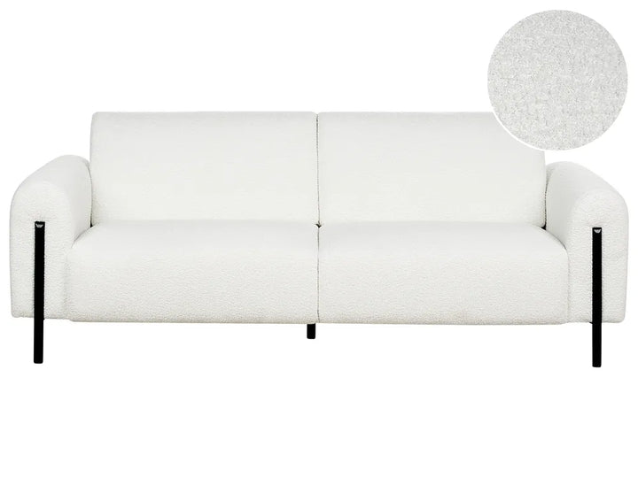 Sofa 3 Seater Boucle White Annora