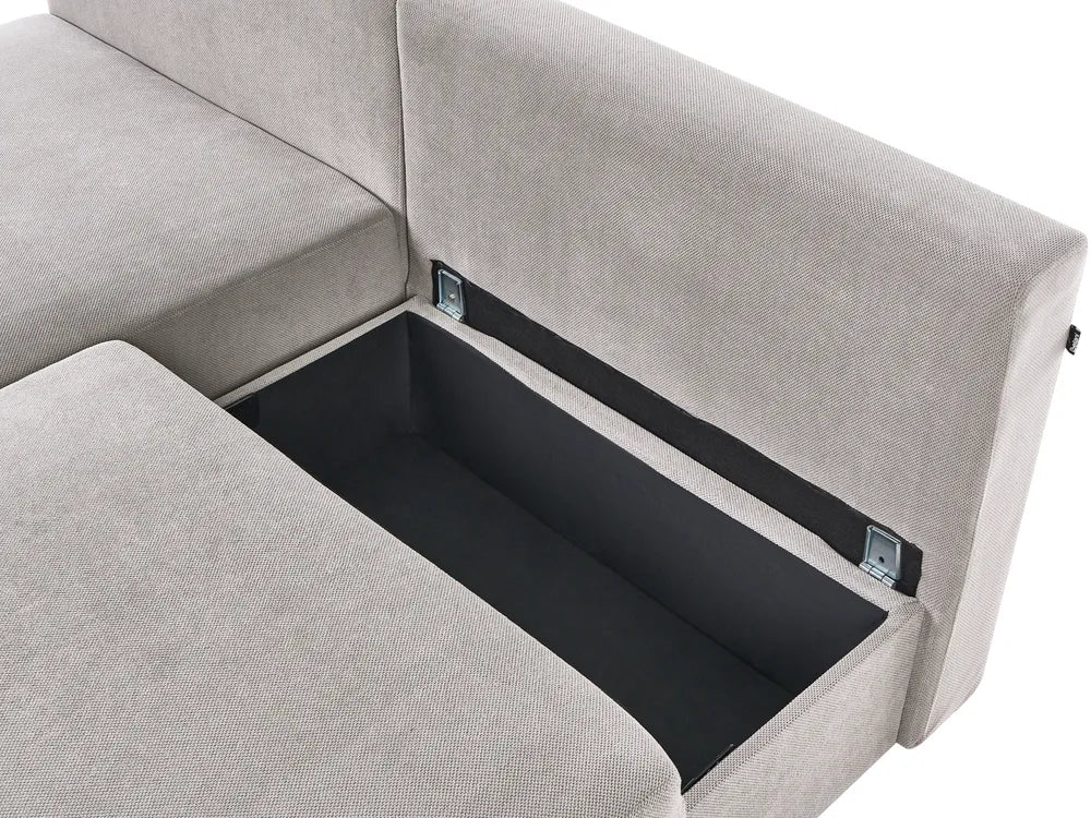 Modular Corner Sofa Fabric Grey Left Hand Averni