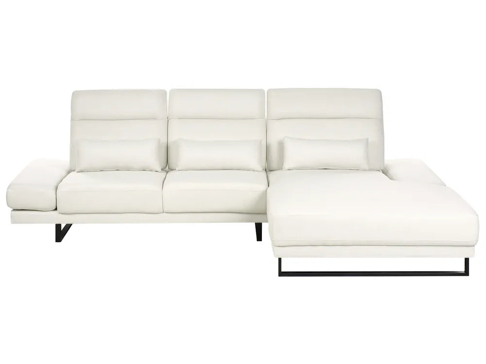 White sectional sofa on a white background