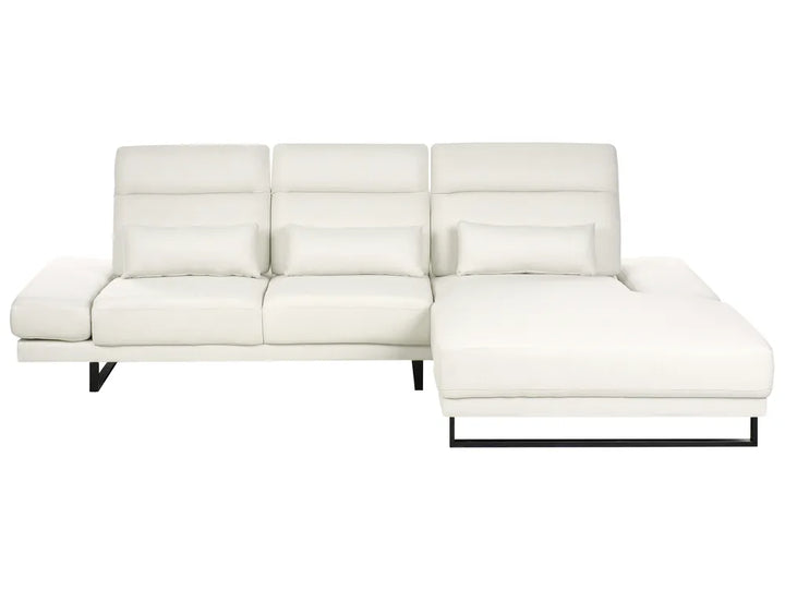 White sectional sofa on a white background