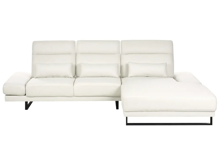 White sectional sofa on a white background