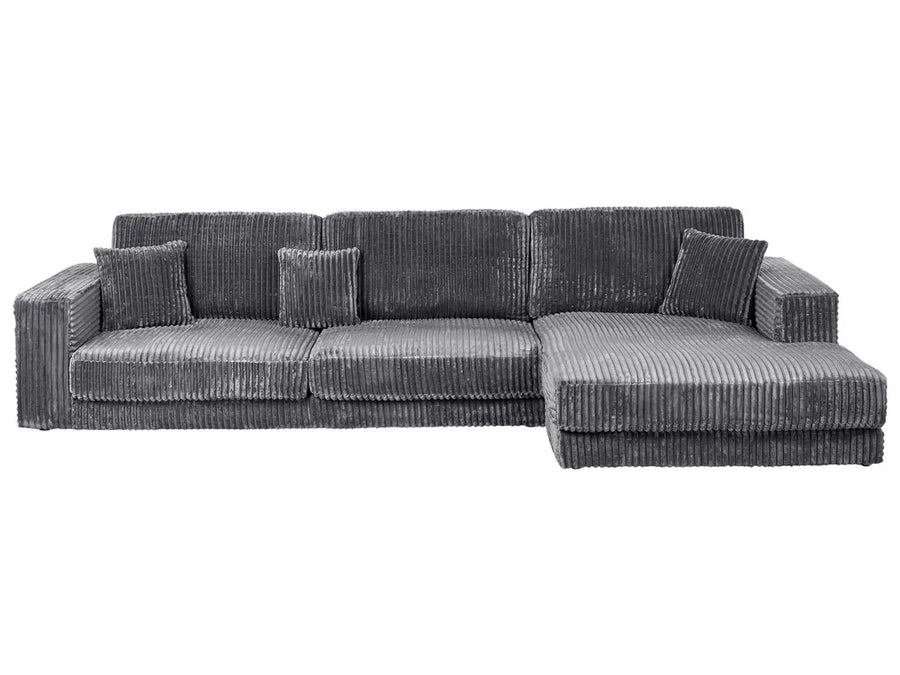 Gray sectional sofa on a white background