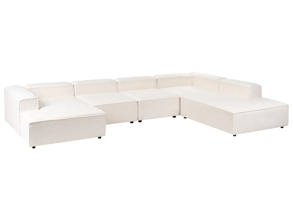 White sectional sofa on a white background