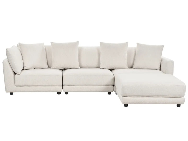 White sectional sofa on a white background