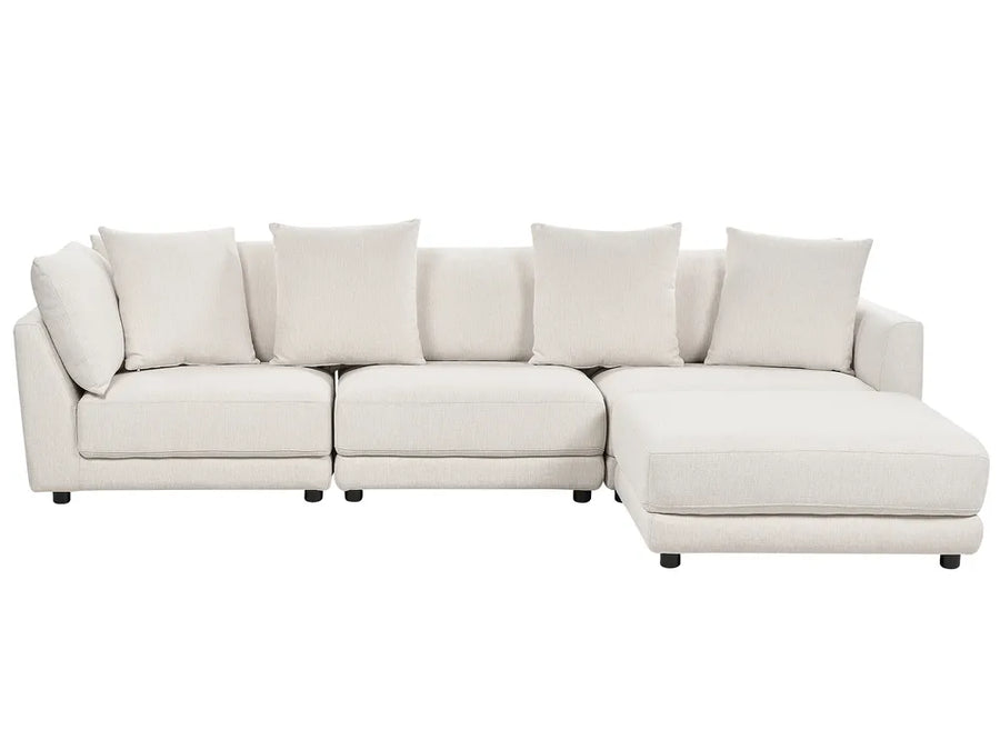 White sectional sofa on a white background