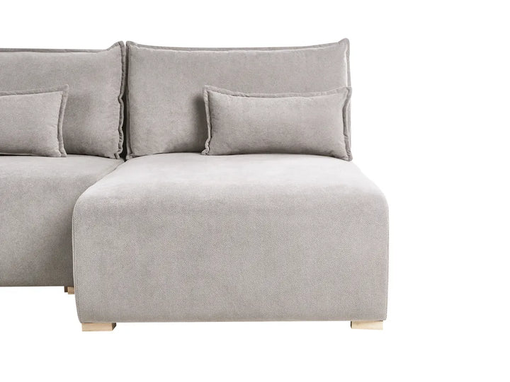Modular Corner Sofa Fabric Grey Left Hand Averni