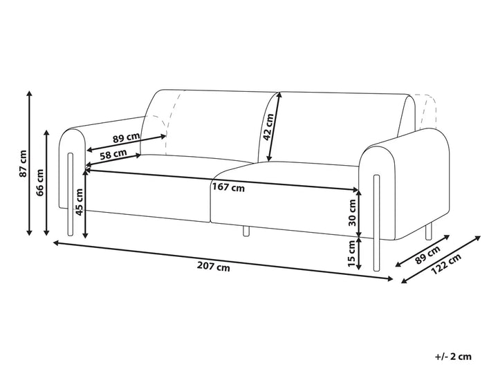 Sofa 3 Seater Boucle White Annora