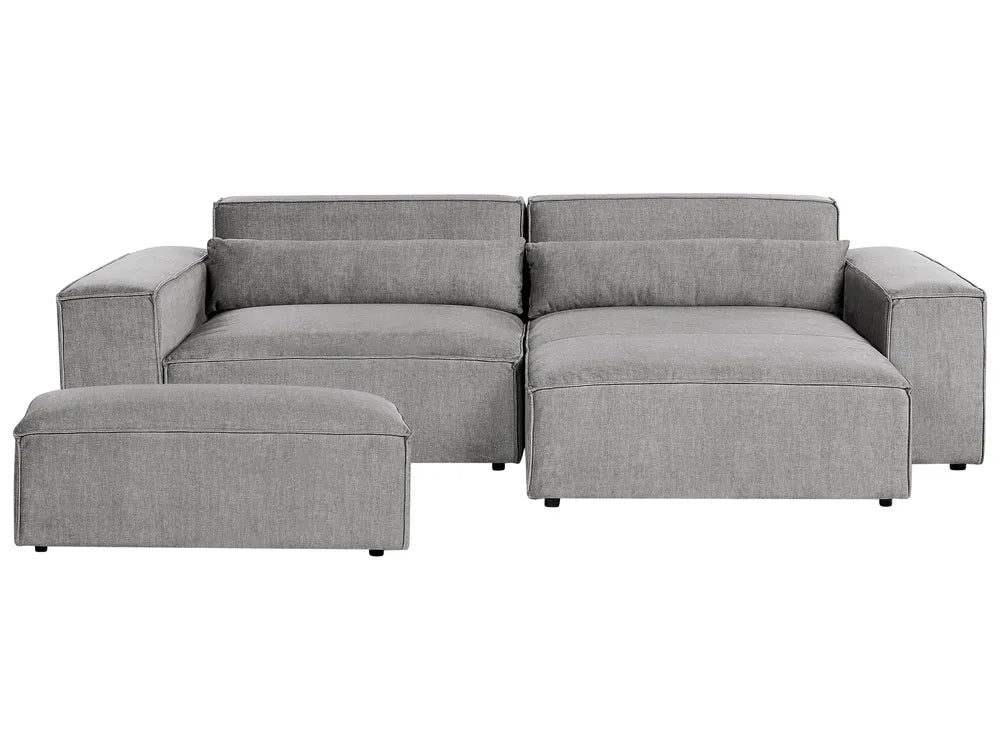 Gray sectional sofa on a white background