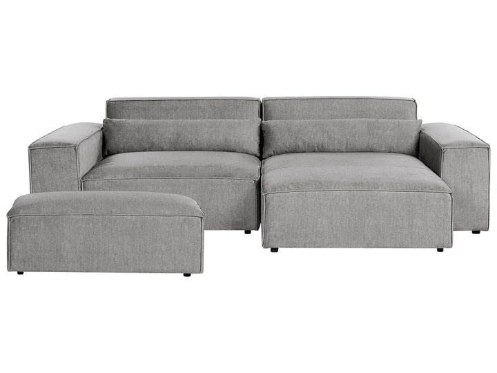 Gray sectional sofa on a white background