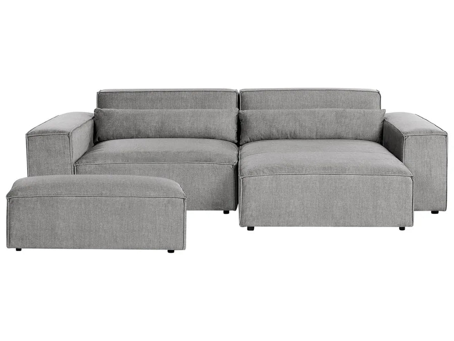 Gray sectional sofa on a white background