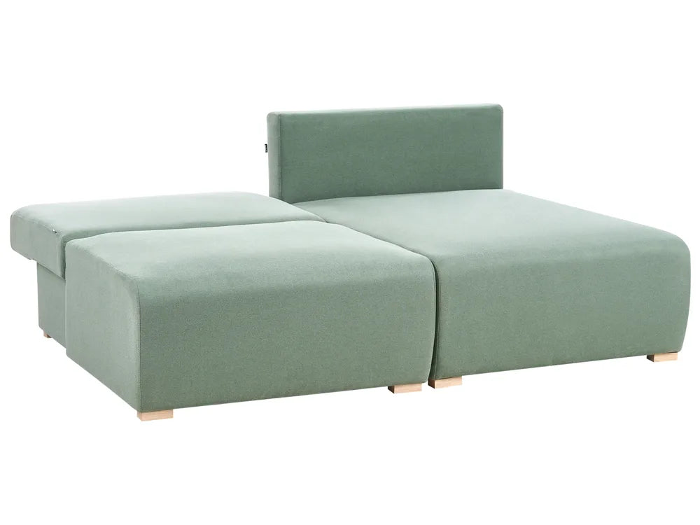 Modular Corner Sofa Fabric Light Green Left Hand Averni