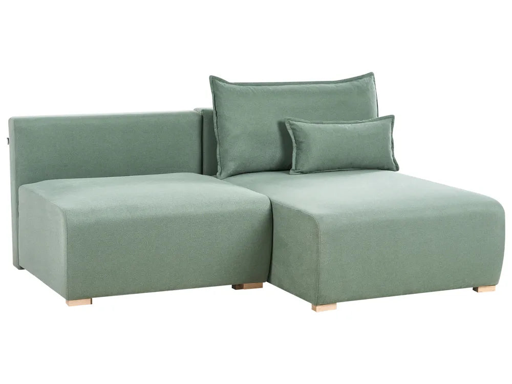 Modular Corner Sofa Fabric Light Green Left Hand Averni