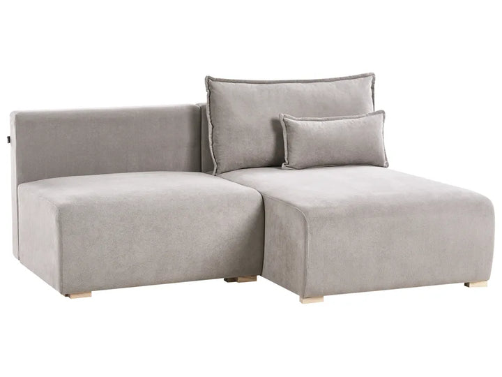 Modular Corner Sofa Fabric Grey Left Hand Averni