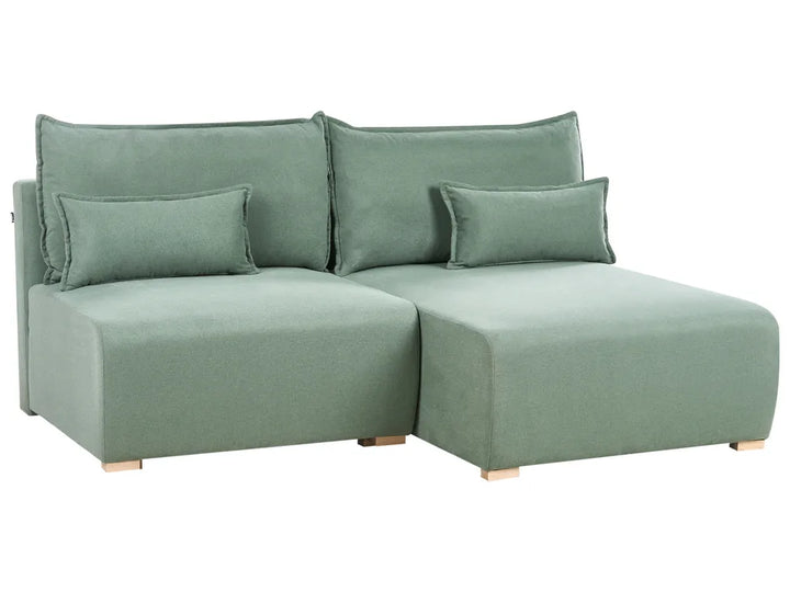 Modular Corner Sofa Fabric Light Green Left Hand Averni