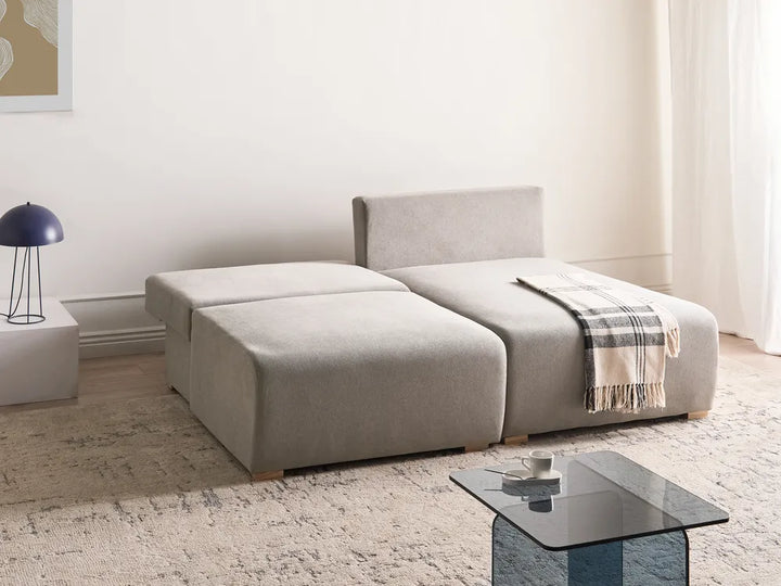 Modular Corner Sofa Fabric Grey Left Hand Averni