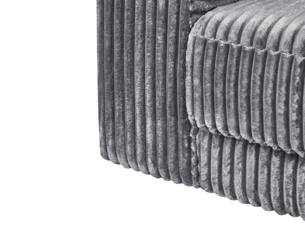 Corner Sofa 4 Seater Corduroy Dark Grey Left Hand Vardie
