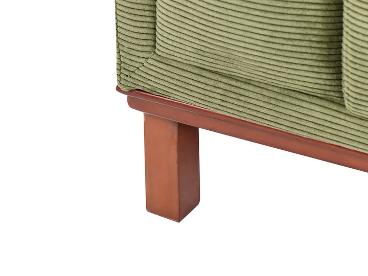 Corner Sofa 4 Seater Corduroy Green Left Hand Josanna