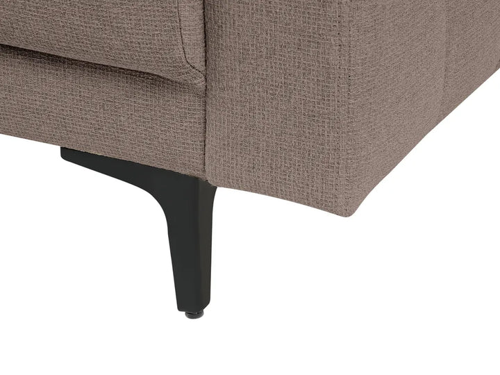 Modular Corner Sofa Bed 4 Seater Fabric Taupe with Ottoman Right Hand Denby