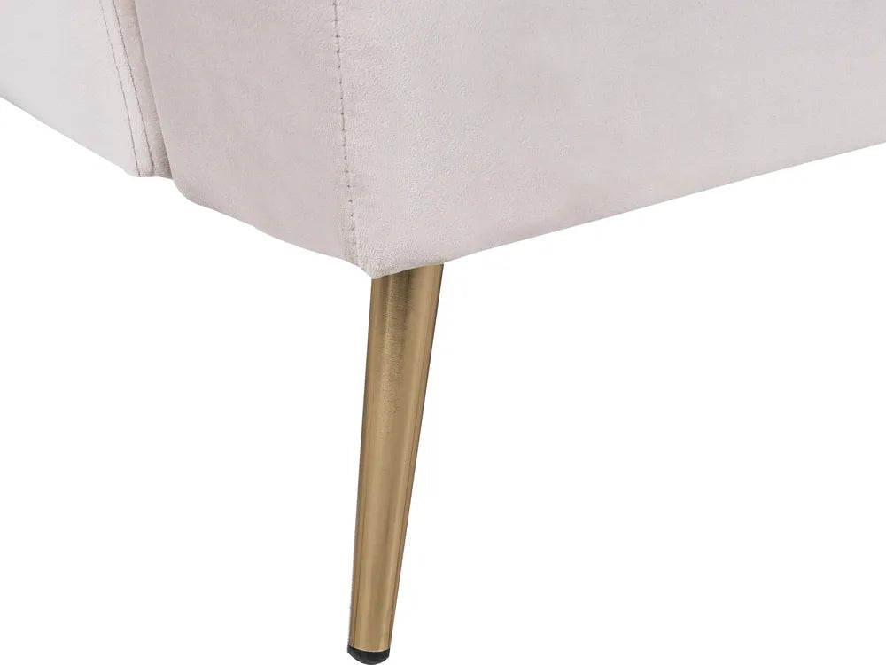 Sofa Bed 3 Seater Velvet Light Beige Calkins