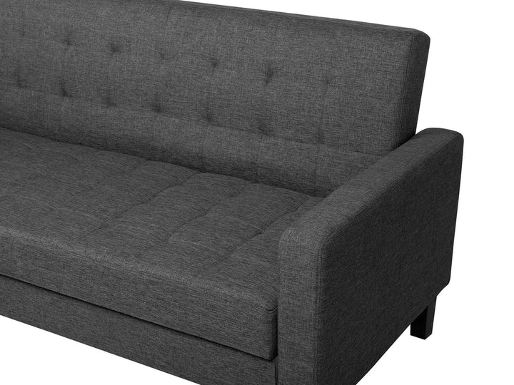 Sofa Bed 3 Seater Fabric Dark Grey Viradis