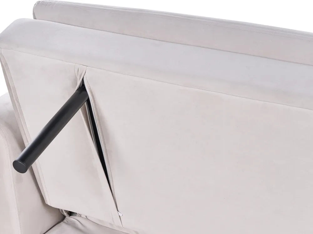 Sofa Bed 3 Seater Velvet Light Beige Calkins