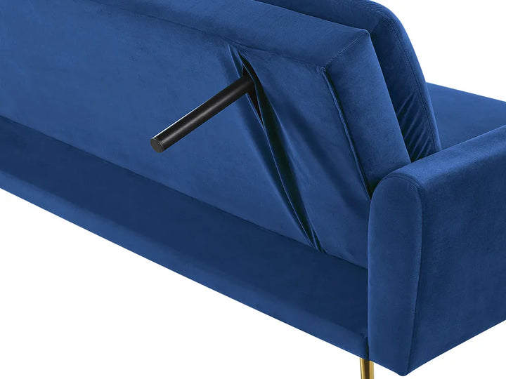 Sofa Bed 3 Seater Velvet Navy Blue Calkins